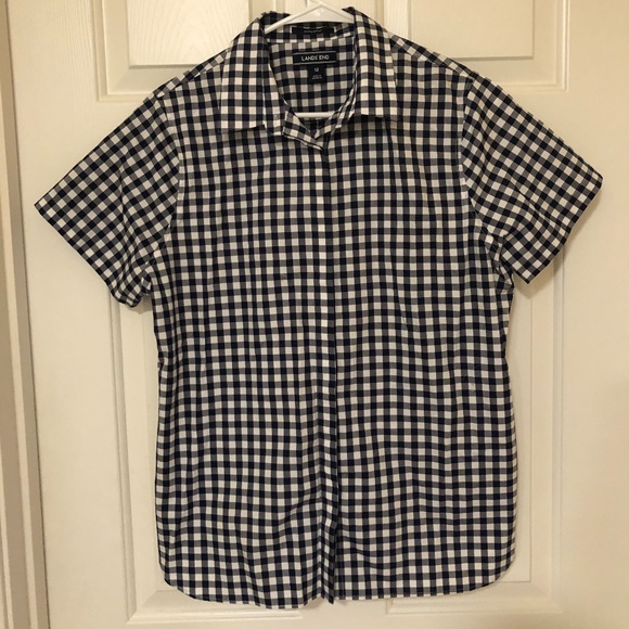 *2/$20* Land's End Checkered Button Down Blouse